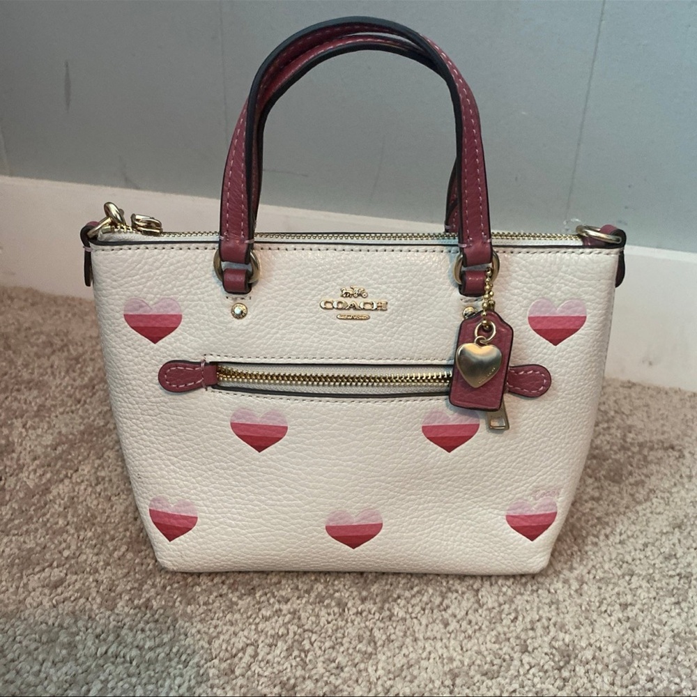 Coach Mini Gallery Crossbody With Stripe Heart Print